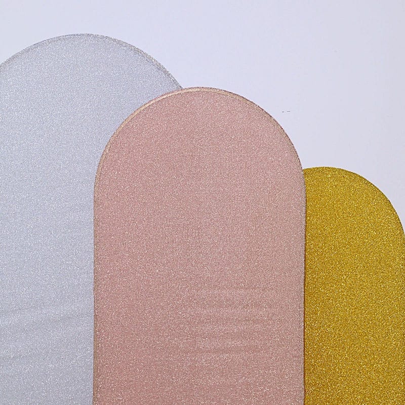 Metallic Fitted Spandex Round Top Wedding Arch Backdrop Stand Cover