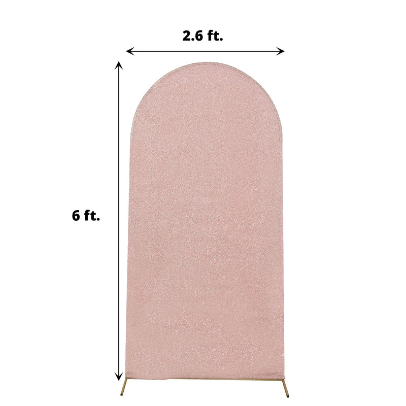 Metallic Fitted Spandex Round Top Wedding Arch Backdrop Stand Cover