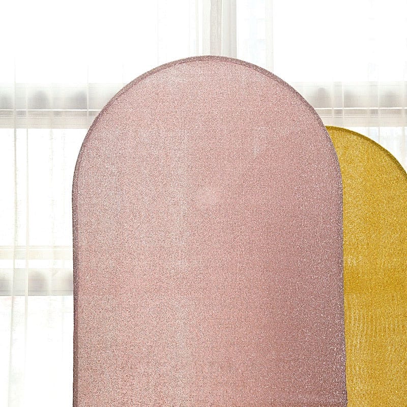 Metallic Fitted Spandex Round Top Wedding Arch Backdrop Stand Cover