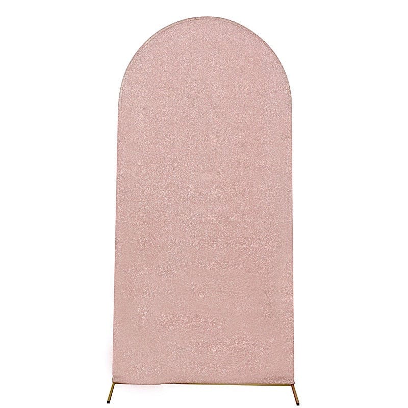 Metallic Fitted Spandex Round Top Wedding Arch Backdrop Stand Cover