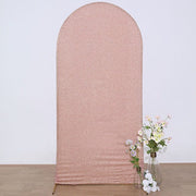 Metallic Fitted Spandex Round Top Wedding Arch Backdrop Stand Cover