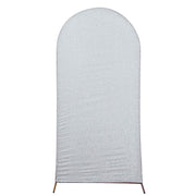 Metallic Fitted Spandex Round Top Wedding Arch Backdrop Stand Cover