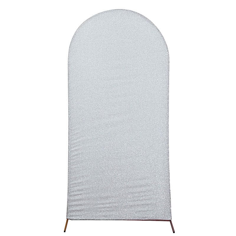 Metallic Fitted Spandex Round Top Wedding Arch Backdrop Stand Cover