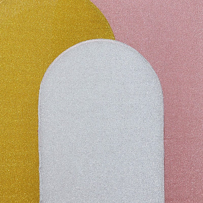 Metallic Fitted Spandex Round Top Wedding Arch Backdrop Stand Cover