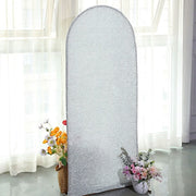 Metallic Fitted Spandex Round Top Wedding Arch Backdrop Stand Cover