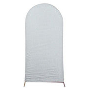 Metallic Fitted Spandex Round Top Wedding Arch Backdrop Stand Cover