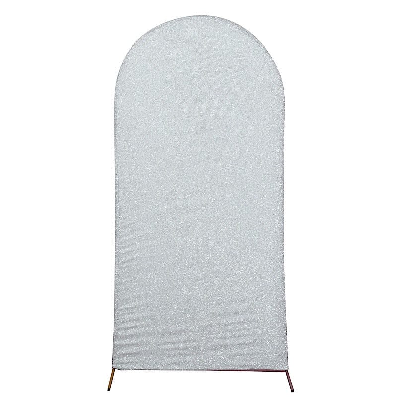 Metallic Fitted Spandex Round Top Wedding Arch Backdrop Stand Cover