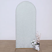 Metallic Fitted Spandex Round Top Wedding Arch Backdrop Stand Cover