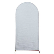 Metallic Fitted Spandex Round Top Wedding Arch Backdrop Stand Cover