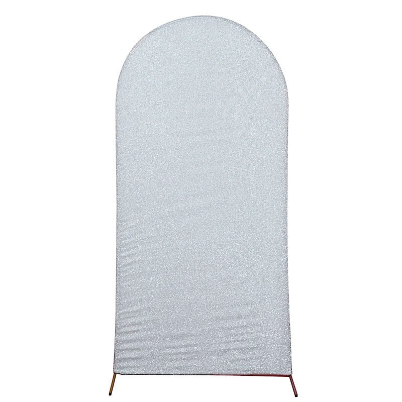 Metallic Fitted Spandex Round Top Wedding Arch Backdrop Stand Cover