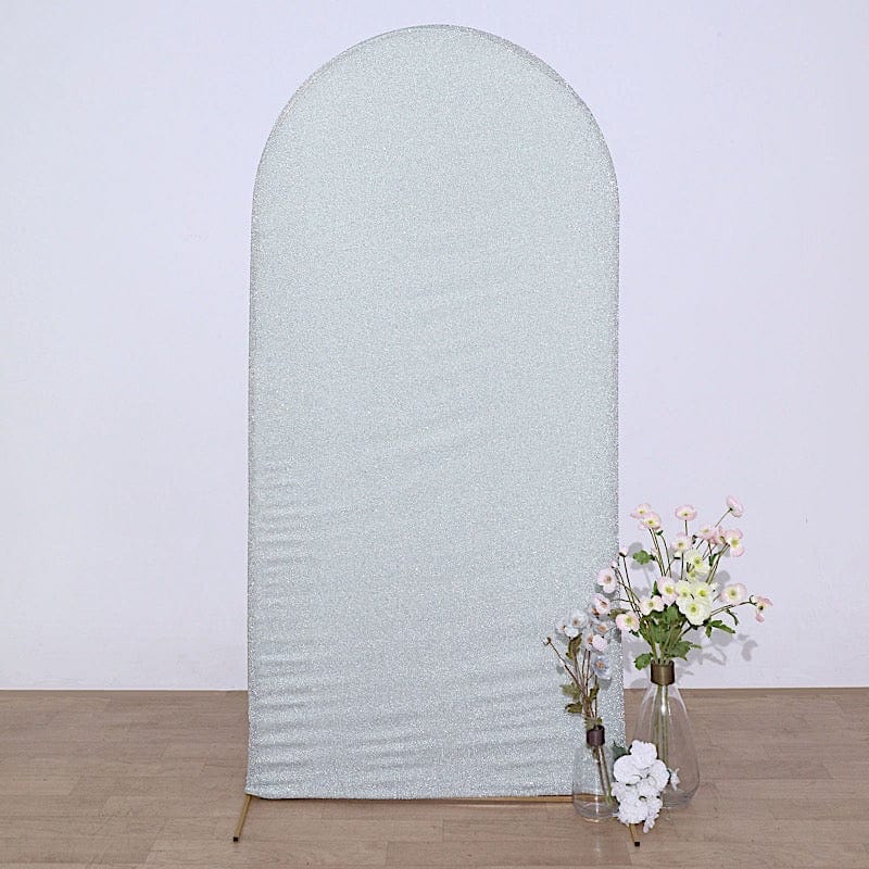 Metallic Fitted Spandex Round Top Wedding Arch Backdrop Stand Cover