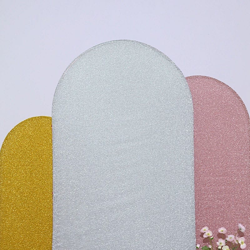 Metallic Fitted Spandex Round Top Wedding Arch Backdrop Stand Cover