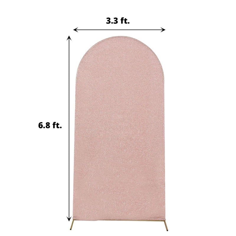 Metallic Fitted Spandex Round Top Wedding Arch Backdrop Stand Cover