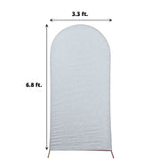 Metallic Fitted Spandex Round Top Wedding Arch Backdrop Stand Cover