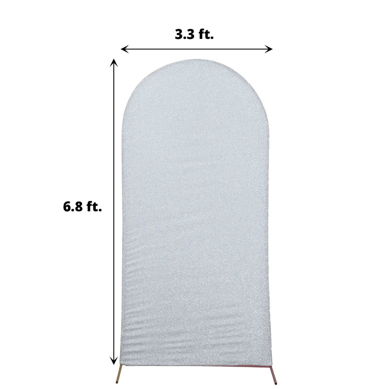 Metallic Fitted Spandex Round Top Wedding Arch Backdrop Stand Cover