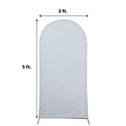 Metallic Fitted Spandex Round Top Wedding Arch Backdrop Stand Cover