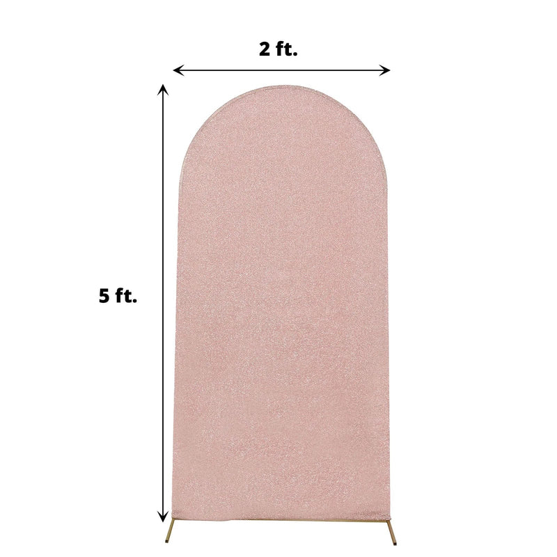 Metallic Fitted Spandex Round Top Wedding Arch Backdrop Stand Cover