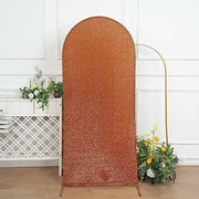 Metallic Fitted Spandex Round Top Wedding Arch Backdrop Stand Cover