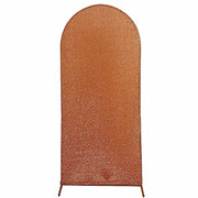 Metallic Fitted Spandex Round Top Wedding Arch Backdrop Stand Cover