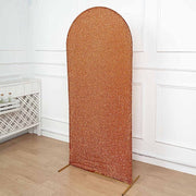 Metallic Fitted Spandex Round Top Wedding Arch Backdrop Stand Cover