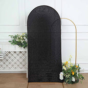 Metallic Fitted Spandex Round Top Wedding Arch Backdrop Stand Cover