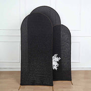 Metallic Fitted Spandex Round Top Wedding Arch Backdrop Stand Cover