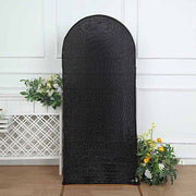 Metallic Fitted Spandex Round Top Wedding Arch Backdrop Stand Cover