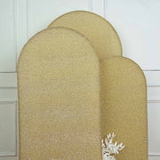 Metallic Fitted Spandex Round Top Wedding Arch Backdrop Stand Cover