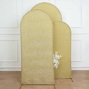 Metallic Fitted Spandex Round Top Wedding Arch Backdrop Stand Cover