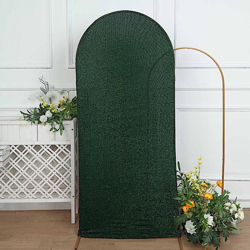 Metallic Fitted Spandex Round Top Wedding Arch Backdrop Stand Cover