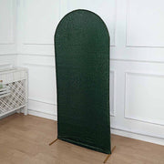 Metallic Fitted Spandex Round Top Wedding Arch Backdrop Stand Cover