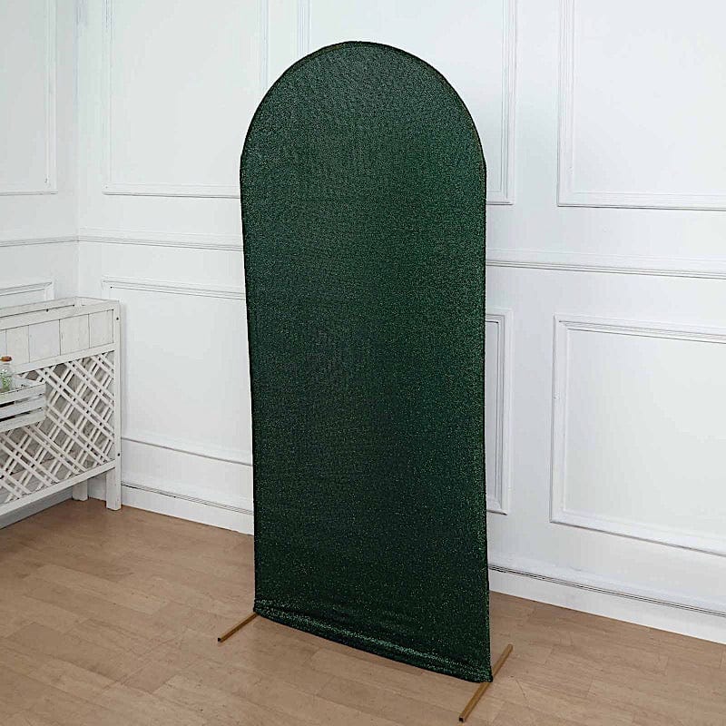 Metallic Fitted Spandex Round Top Wedding Arch Backdrop Stand Cover