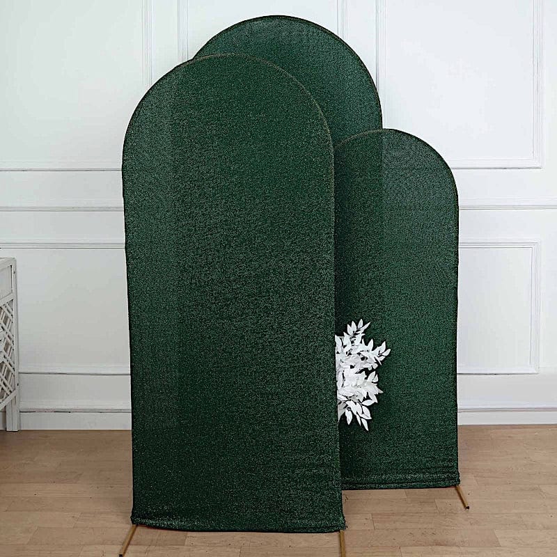 Metallic Fitted Spandex Round Top Wedding Arch Backdrop Stand Cover