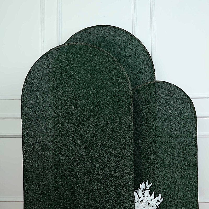 Metallic Fitted Spandex Round Top Wedding Arch Backdrop Stand Cover