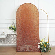 Metallic Fitted Spandex Round Top Wedding Arch Backdrop Stand Cover