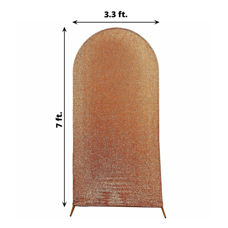 Metallic Fitted Spandex Round Top Wedding Arch Backdrop Stand Cover