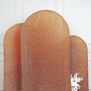 Metallic Fitted Spandex Round Top Wedding Arch Backdrop Stand Cover