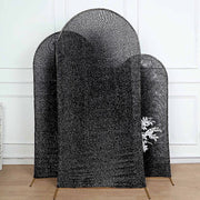 Metallic Fitted Spandex Round Top Wedding Arch Backdrop Stand Cover