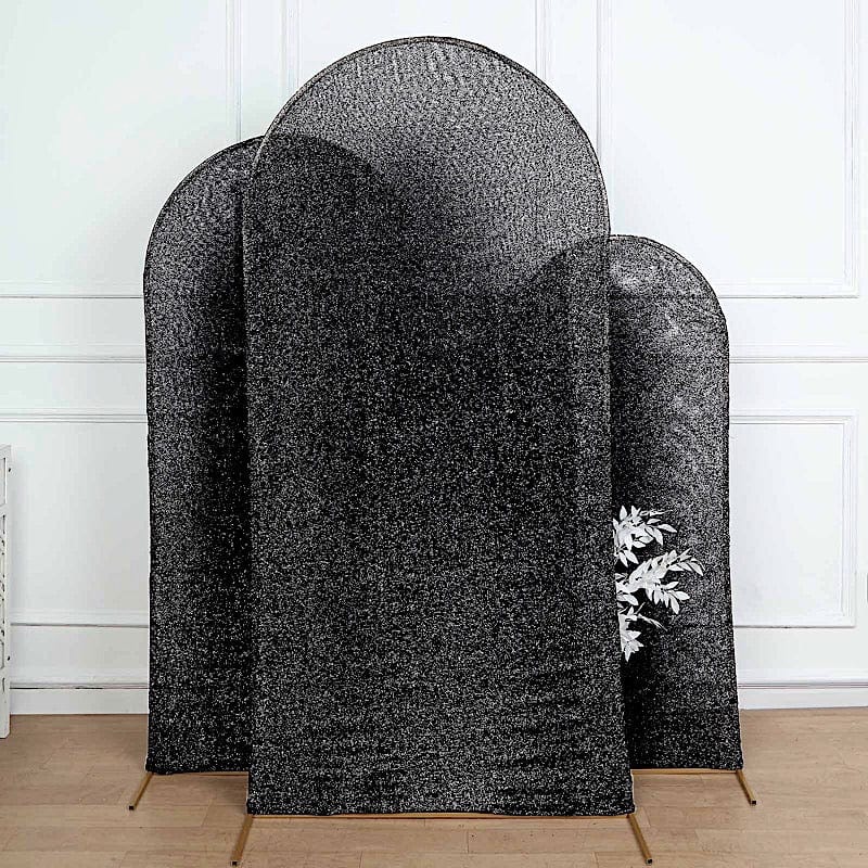 Metallic Fitted Spandex Round Top Wedding Arch Backdrop Stand Cover