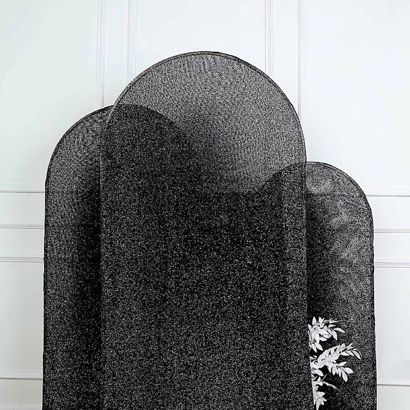 Metallic Fitted Spandex Round Top Wedding Arch Backdrop Stand Cover