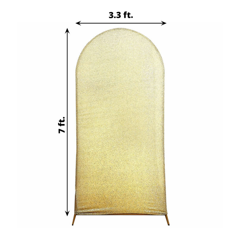 Metallic Fitted Spandex Round Top Wedding Arch Backdrop Stand Cover
