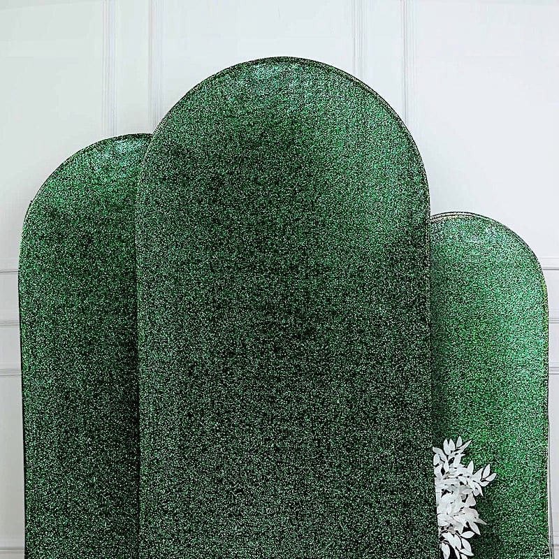 Metallic Fitted Spandex Round Top Wedding Arch Backdrop Stand Cover