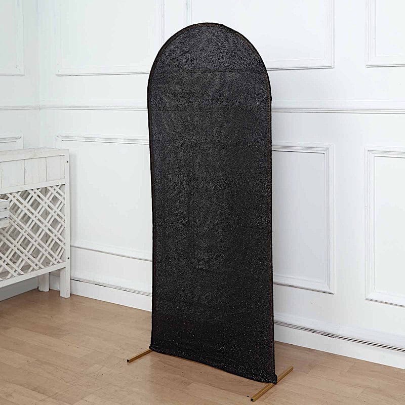 Metallic Fitted Spandex Round Top Wedding Arch Backdrop Stand Cover