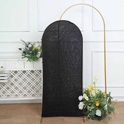 Metallic Fitted Spandex Round Top Wedding Arch Backdrop Stand Cover
