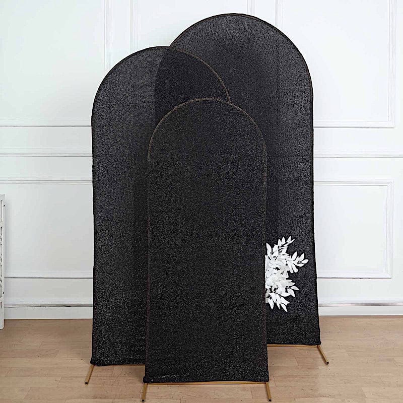 Metallic Fitted Spandex Round Top Wedding Arch Backdrop Stand Cover