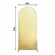 Metallic Fitted Spandex Round Top Wedding Arch Backdrop Stand Cover