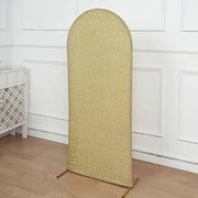 Metallic Fitted Spandex Round Top Wedding Arch Backdrop Stand Cover