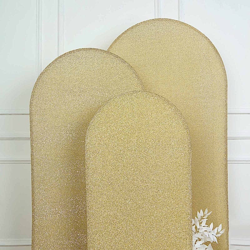Metallic Fitted Spandex Round Top Wedding Arch Backdrop Stand Cover