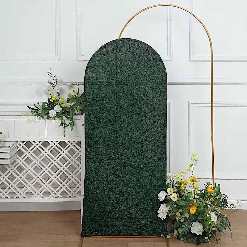 Metallic Fitted Spandex Round Top Wedding Arch Backdrop Stand Cover