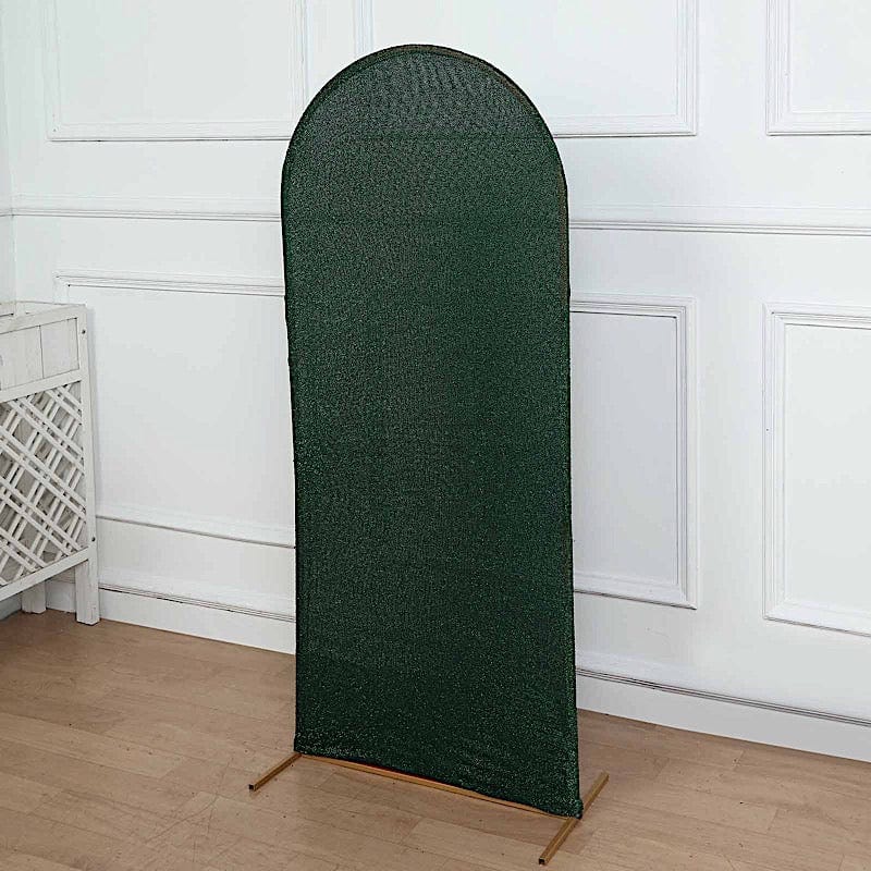 Metallic Fitted Spandex Round Top Wedding Arch Backdrop Stand Cover